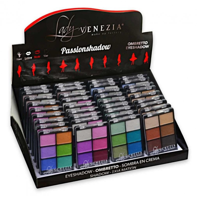 Ombretto Lady Venezia Love Passion Shadow 6 colori 12g Expo da 36 pz.  assortito con 8 modelli