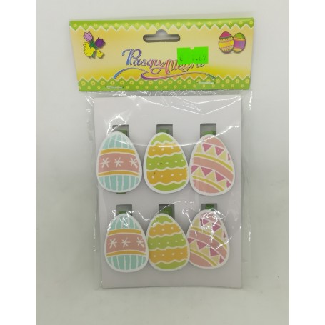 Mollette decorative Uova 6pz