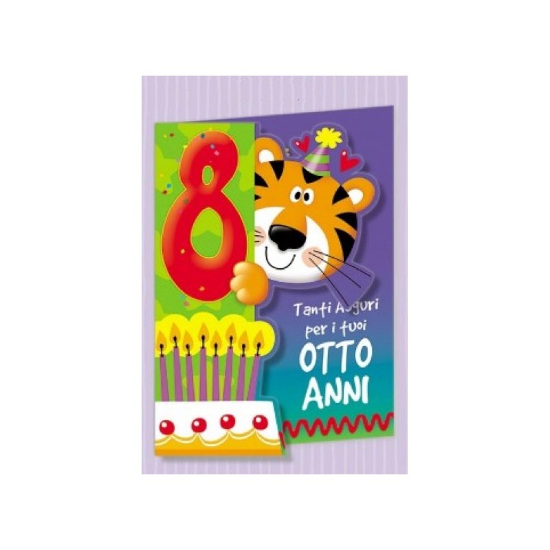 Biglietto Buon Compleanno Animalotti 8 Anni