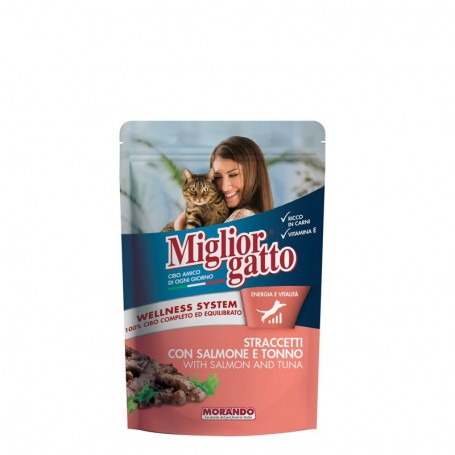 Miglior Gatto Straccetti Salmone e Tonno 100gr