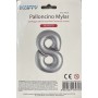 Mylar palloncino n°8 argento 76cm