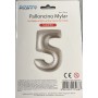Mylar palloncino n°5 argento 76cm