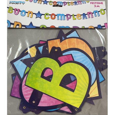 Festone B.compleanno 23cm/3Mt