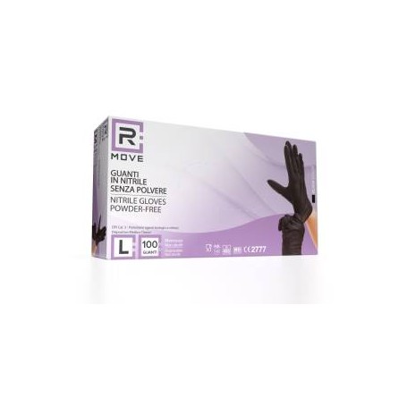 Rmove Guanti Nitrile Nero Tg L 100pz