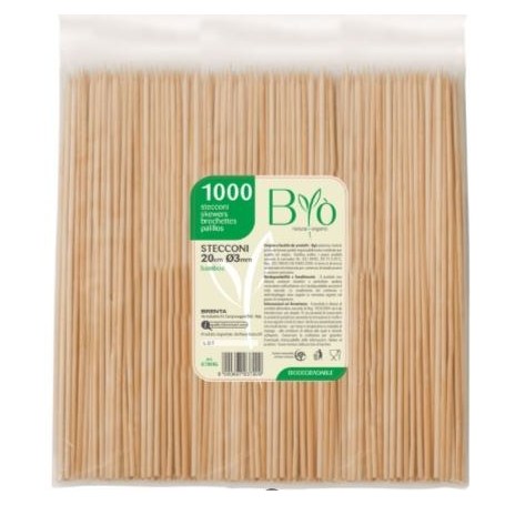 Brenta Spiedini Bambù 20 cm Ø 3 mm – 1000 Pezzi